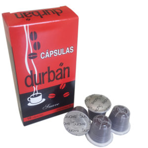 Cápsulas Durbán de café suave compatibles con máquinas Nespresso.