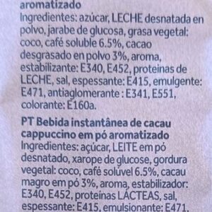 Ingredientes Capuchino Caprimo Irlandés