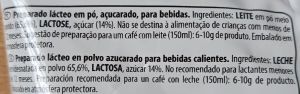Ingredientes Leche Nestlé Dairymix Semmi Skimmed