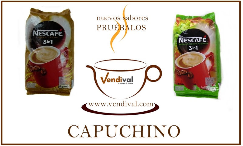 cafe capuchino 3 en uno nestle vending