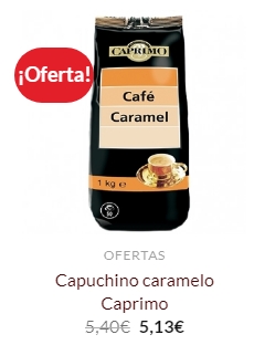 cafe capuchino caramelo de caprimo en oferta