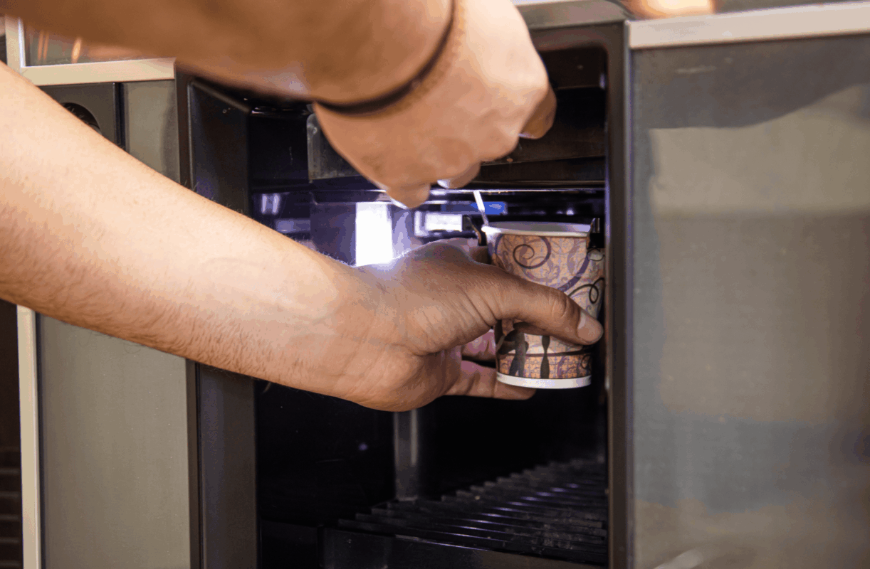 Beneficio máquina expendedora de café